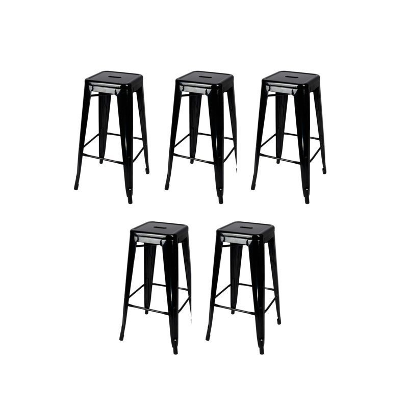 Tabouret de bar en métal Hi Back de Chivari, Noir