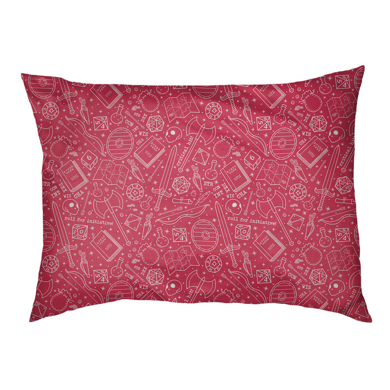 Coussin Byrge, Grand (H 17 po x l 52 po x P 42 po), Rouge / Blanc