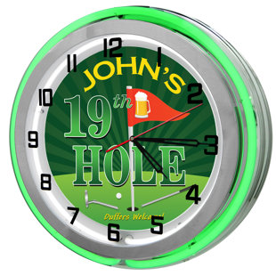 Horloge murale golfeur 19ème trou