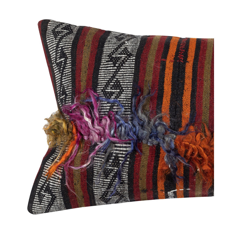 Housse de coussin kilim 16 po x 28 po. Taie d'oreiller tissée à la main. Coussin décoratif turc. Housse de coussin faite à la main