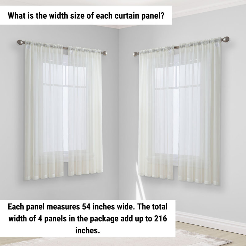 Dipankar Sheer Curtain, Ivory, 54" W x 63" L