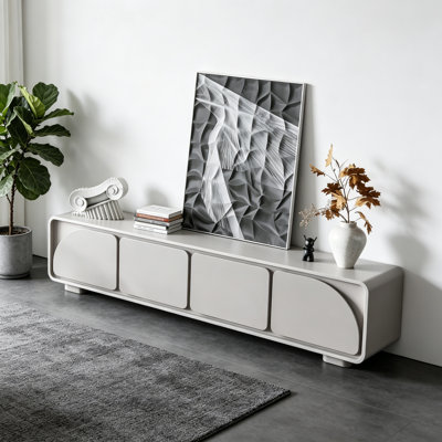 Meuble télé simple de style crème gris