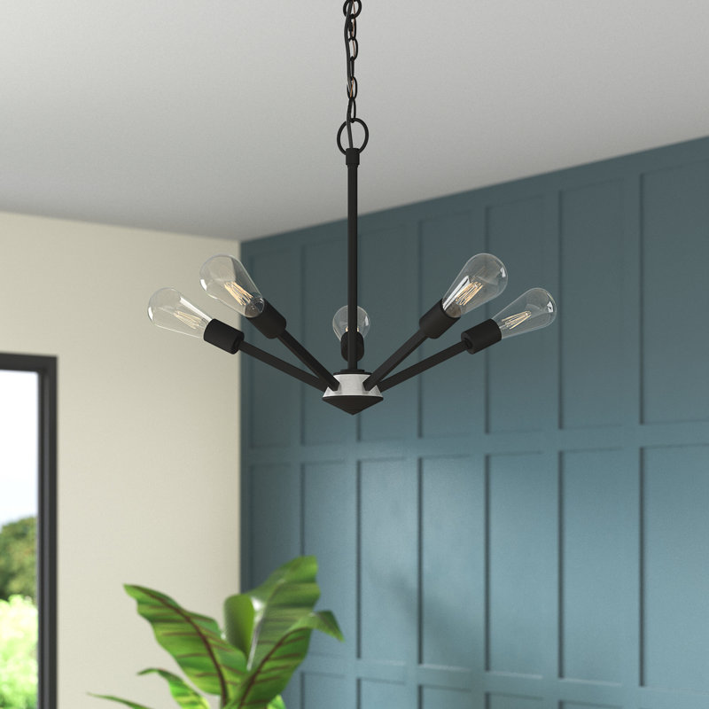 Lustre sphérique spoutnik à 5 lumières Adriano, Noir