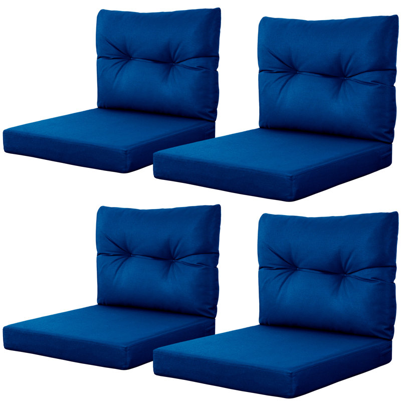 Outdoor Deep Seat Cushion Set, Double Waterproof Tech Fade Resistant Outdoor Chair Cushions, Patio Furniture Cushions With Straps For Chair Sofa Couch(Set Of Four)