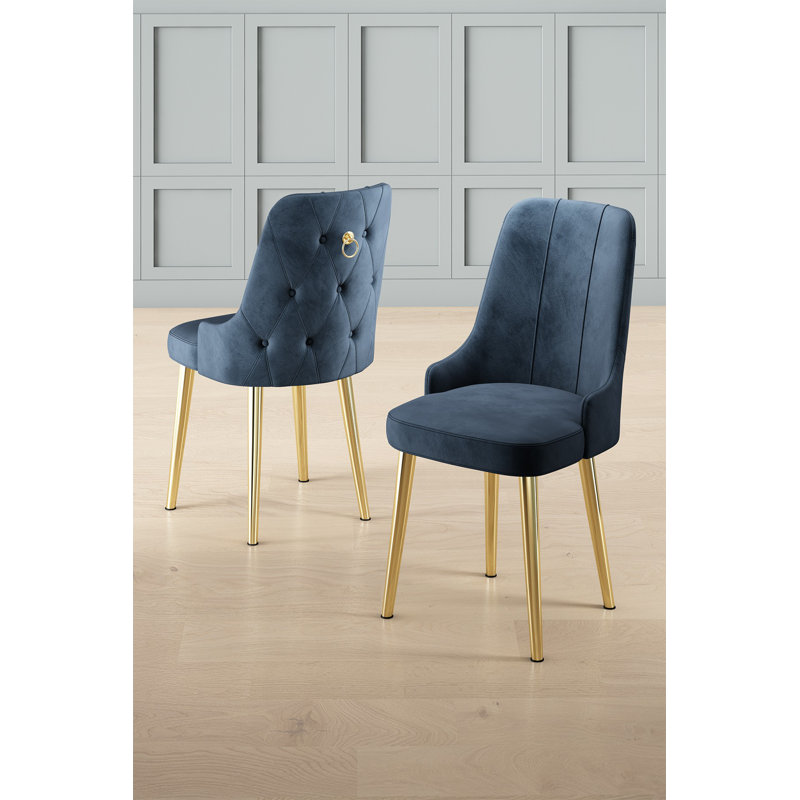 Ensemble de chaises, Anthracite, 4, Doré