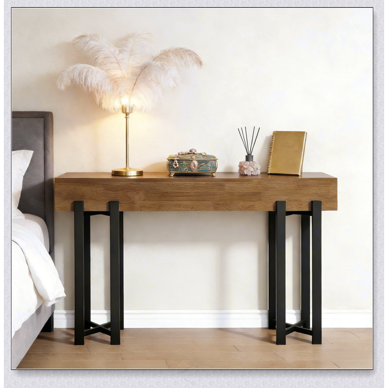 Table de vestibule, console rustique, table de couloir, table de canapé, étagère de présentation