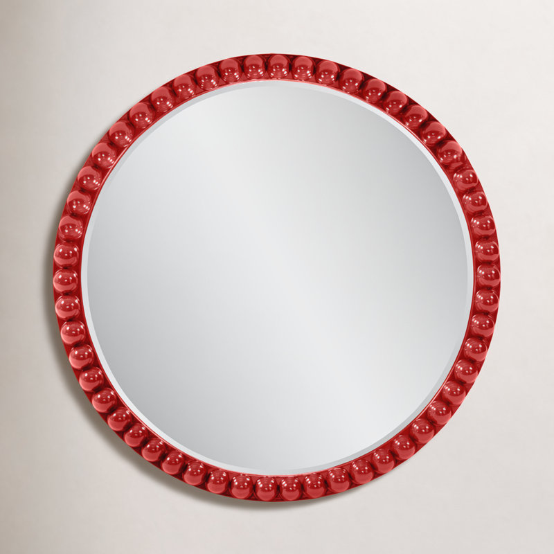 Darlene Round Mirror, Red