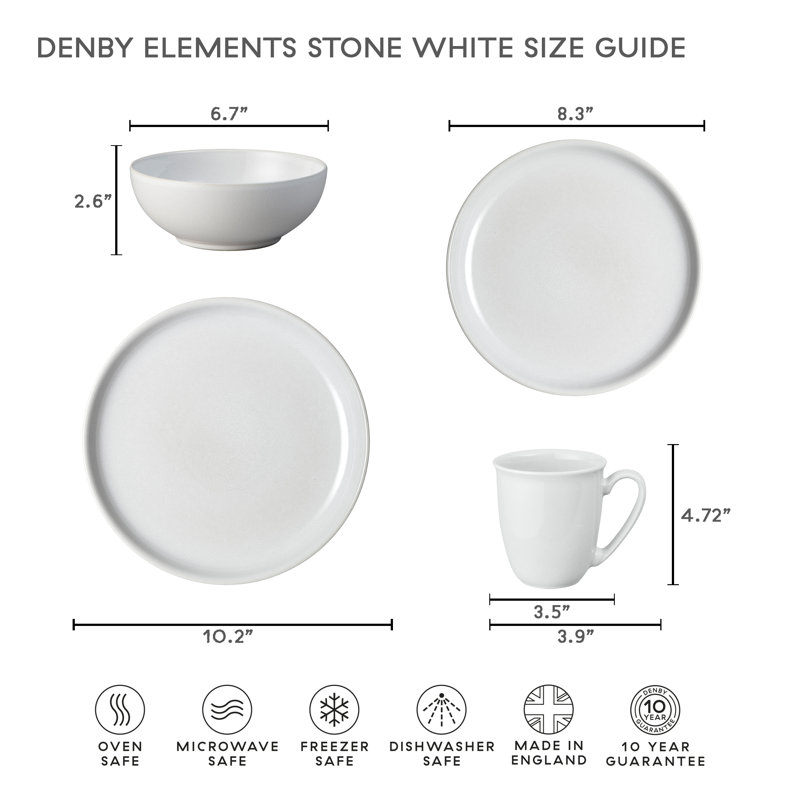 Elements Dark Blue S/4 Cereal Bowls, White