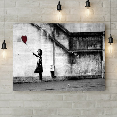 Balloon Girl There Is Always Hope by Banksy - Wrapped Canvas Print