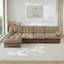 Canapé modulaire 4 places en tissu chenille respirant avec assise profonde et 1 repose-pieds pour le confort du salon-130020825-130020822