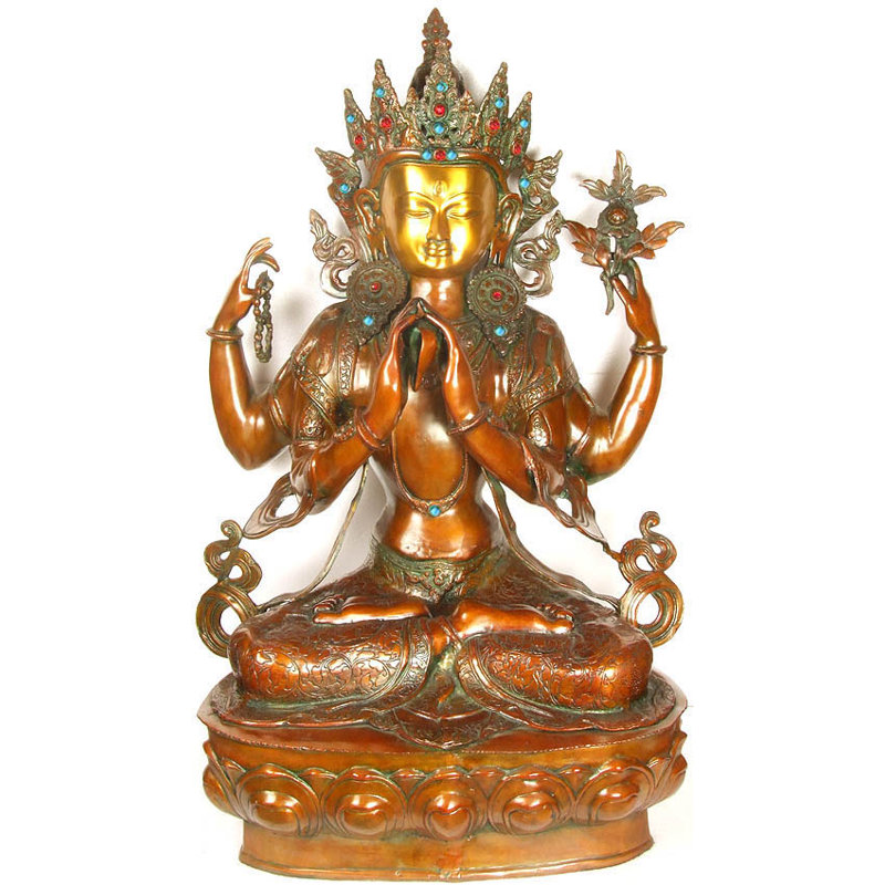 Grande divinité bouddhiste tibétaine Chenrezig (Shadakshari Lokeshvara)