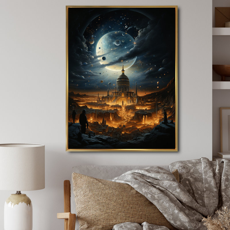 "Leshly", "Art de l'islam", "Impression sur toile", H 44 po x l 34 po x P 1,5 po, Cadre flottant doré