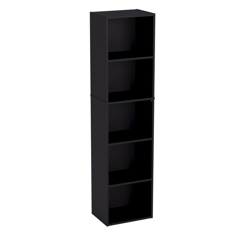 Gerardi 32cm W Standard Bookcase, Black, 132 cm H x 32 cm W