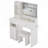 41" Left Drawer Desktop Vanity Table With Cushioned Stool Dresser Set, 2 AC With 2 USB Power Station, Hair Dryer Stand, Touch Control LED Mirror, 3-Color Switch, EPA, GCC, UL Certificate-675336953