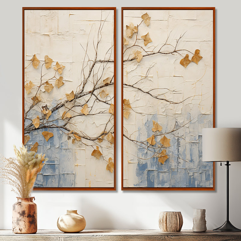 Art mural Minimalisme Vineyard Dreamscape I - Beige, H 20 po x l 24 po, Impression encadrée flottante, Brun