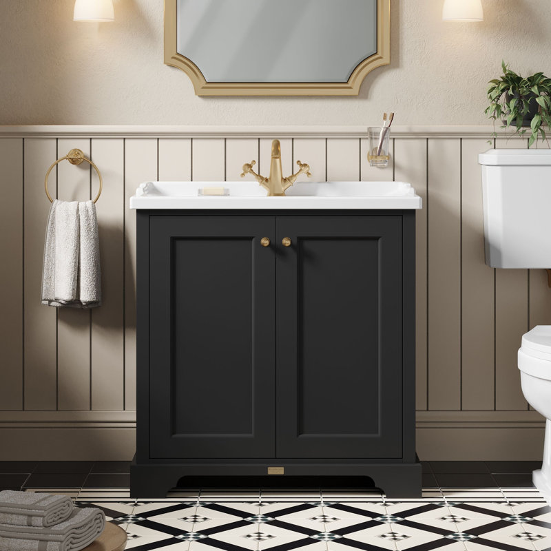 Bayswater 820 mm Bathroom Vanity, Matt Black