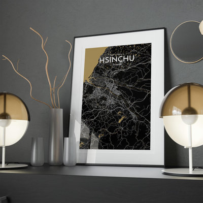 Hsinchu City Map In Luxe - No Frame Print