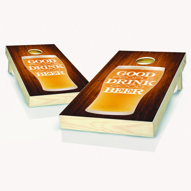 2' X 4' Good Beer Cornhole Set With Hole Lights