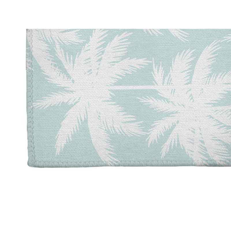 Tapis de blanchisserie antidérapant Palm, 25 "L x 4 "H, Mint Floral
