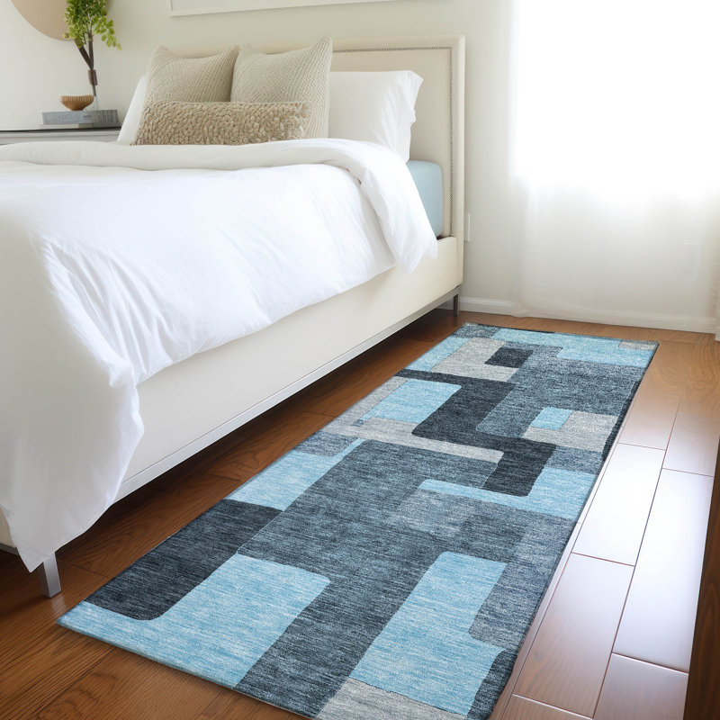 Premium Machine Washable Prisco Sky Rug, Runner 2'3" x 7'6"