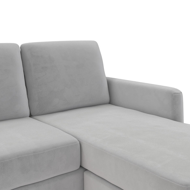 Burrough 3 Seater Velvet Sofa, Light Grey Velvet