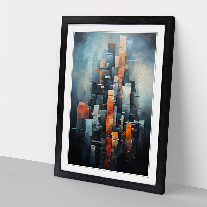 Skyscraper - Single Picture Frame Print on Wood, Black Framed, 64cm H x 46cm W