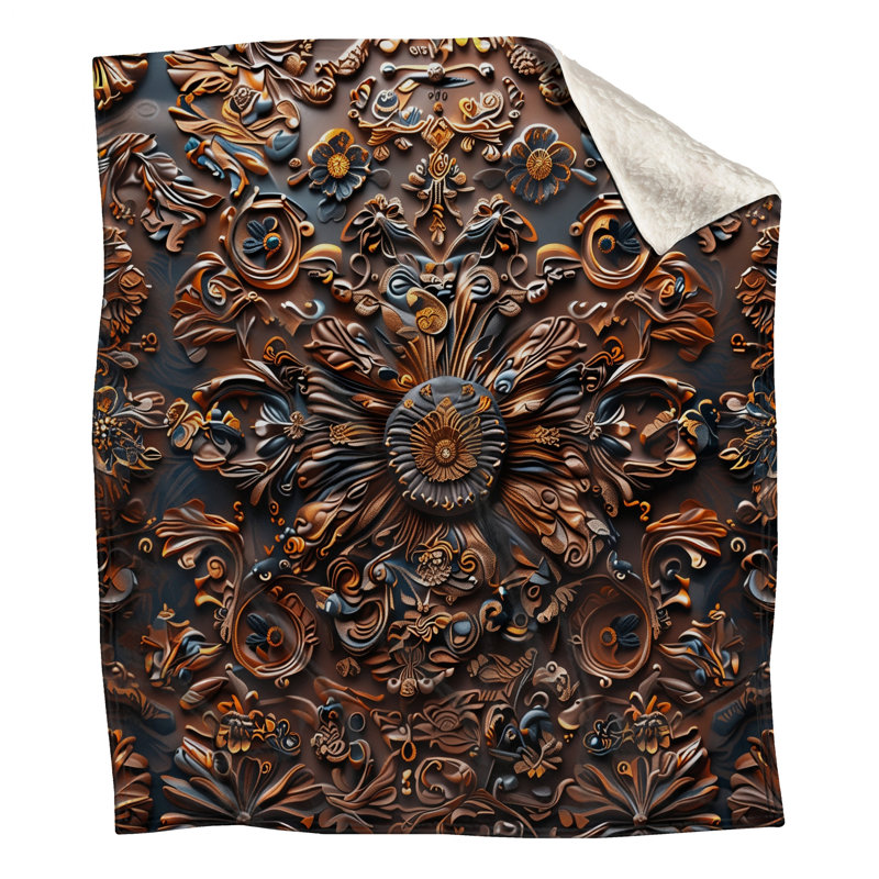 Couvertures à motif floral orné, 60in W x 80in H
