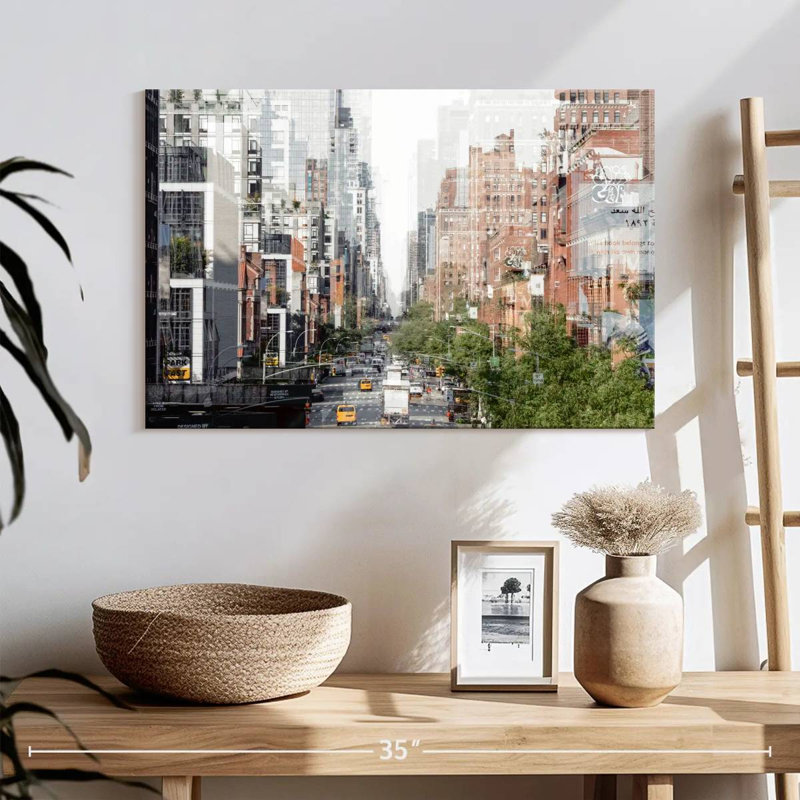 Abstraction urbaine de Sirci, bâtiments de Manhattan, H 16 po x l 24 po
