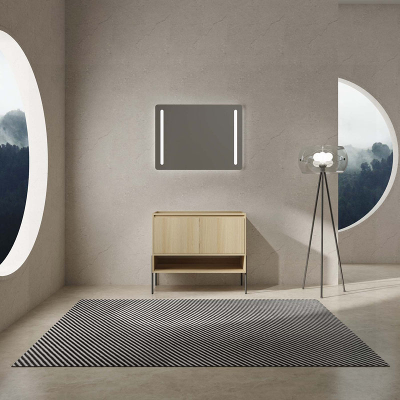 Meuble-lavabo autoportant élégant avec portes à double armoire pour un rangement amélioré