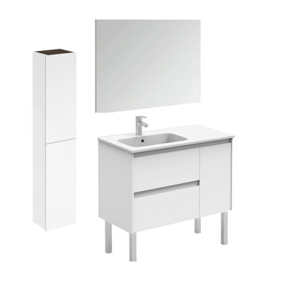 Ambra 35.6'' Single Bathroom Vanity with Ceramic Top