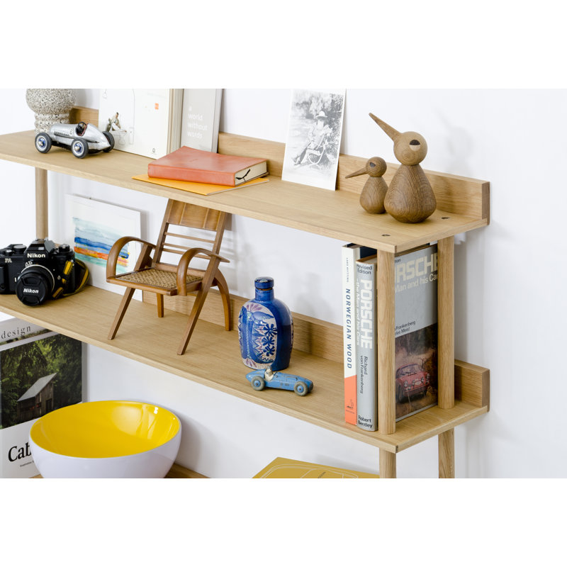Bostic 100cm W Solid Wood Shelving Unit, Oak