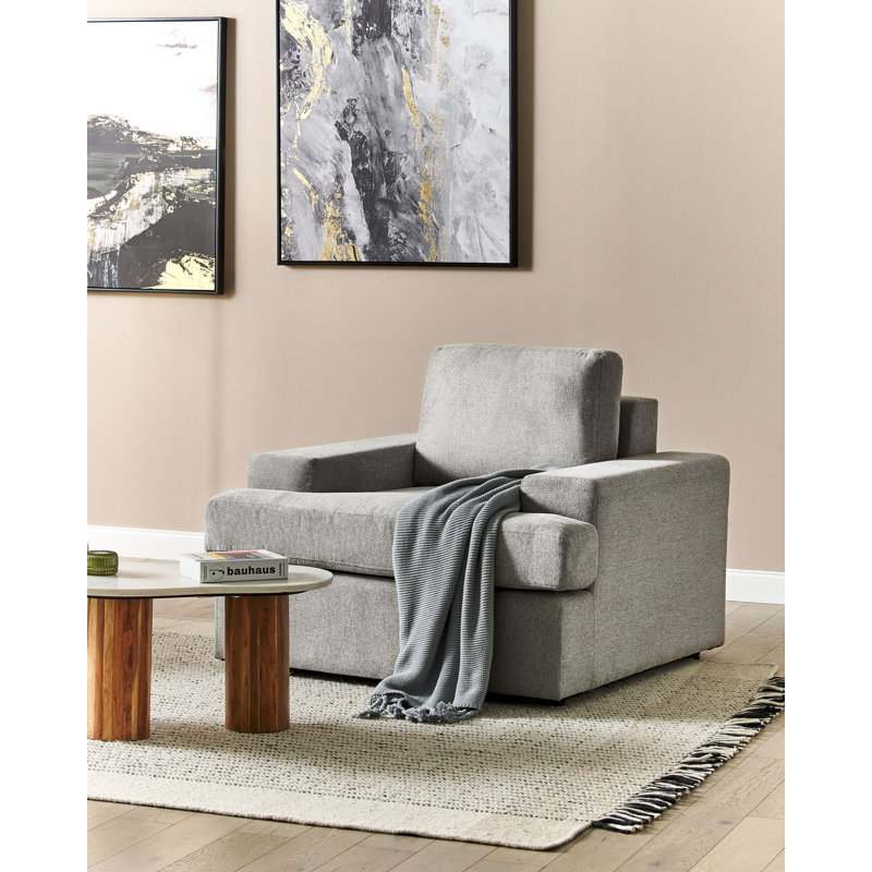 Lecenta Upholstered Armchair, Light Grey