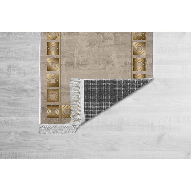 Tapis géométrique en velours tissé à plat à la machine Ronna, Rectangle 2 pi 7 po x 3 pi 11 po