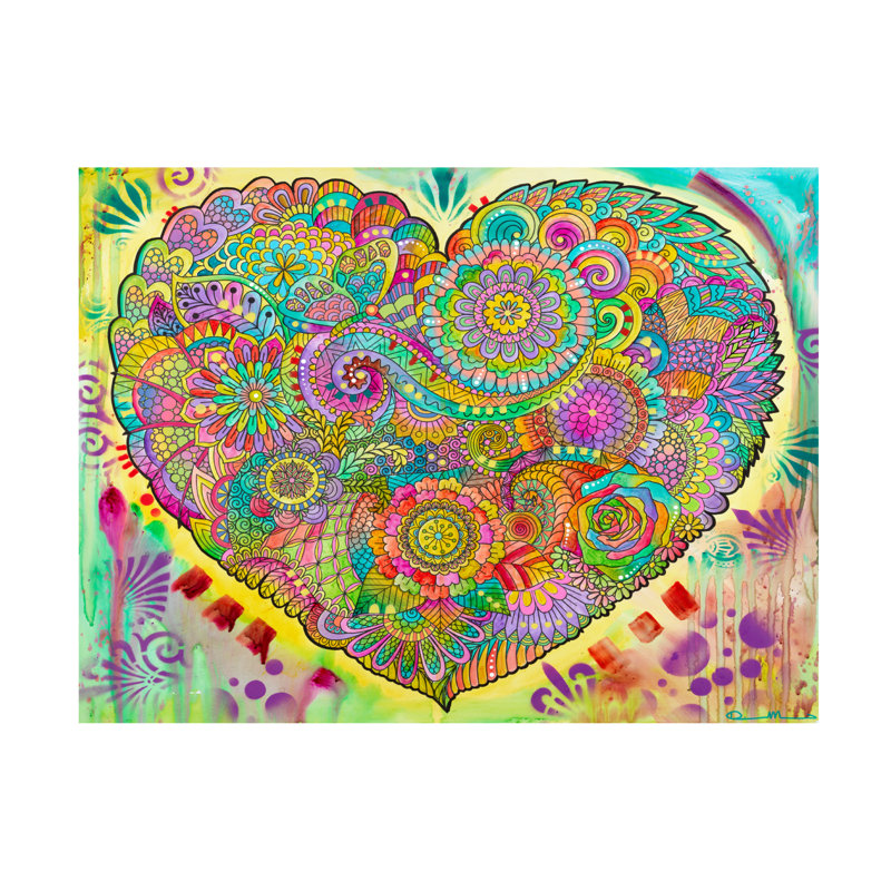Dean Russo Mandala Of The Heart Canvas Art, H 14 po x l 19 po x P 2 po