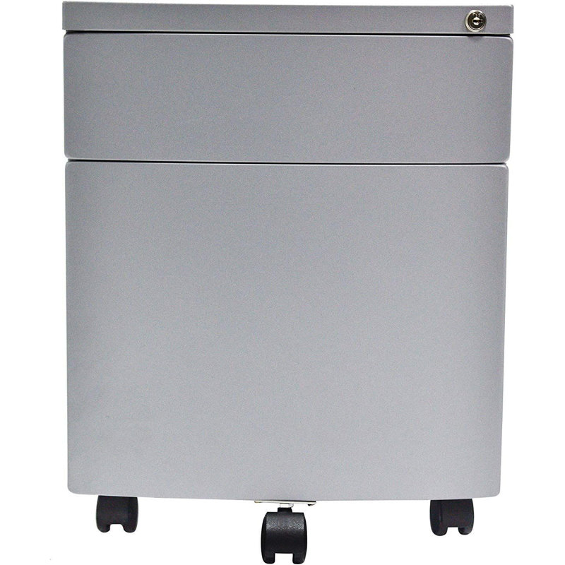 Classeur vertical mobile 2 tiroirs Keighly, gris
