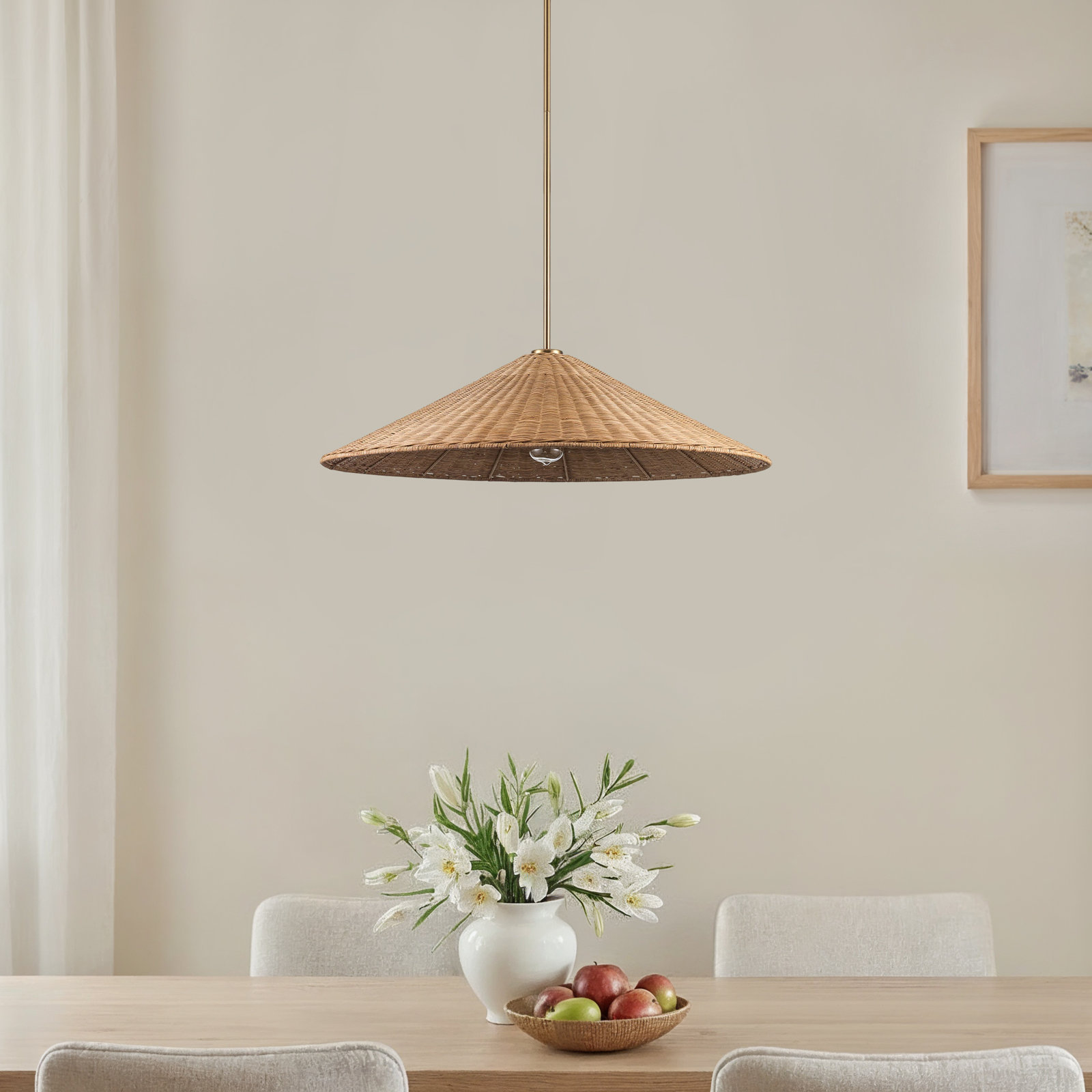 Welby Dimmable Rattan Single Light Pendant