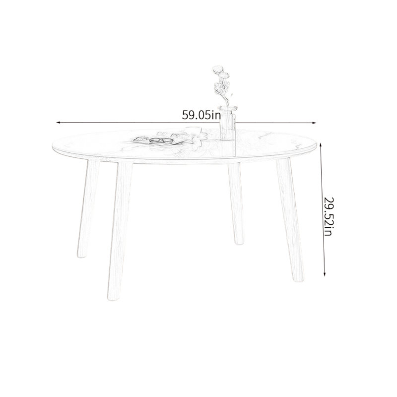Table de salle à manger Modern Modern, 29.52"H x 59.05"L x 59.05"W