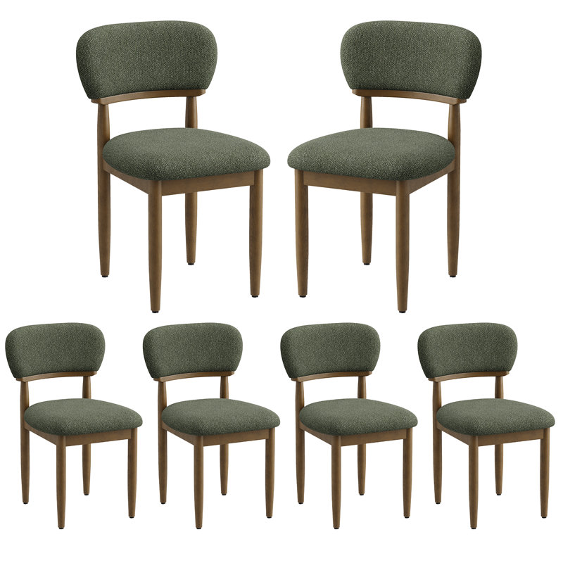 49 cm H Upholstered Fabric Dining Chair, Green