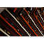 Tapis noir/orange en laine fait main kilim Anndrea