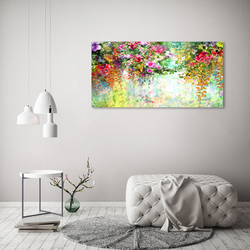 Multi-colored flowers 1 Piece Wrapped Canvas Wall Art