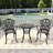3-Piece Round Table Outdoor Cast Aluminum Dining Set, A Patio and Terrace Essential