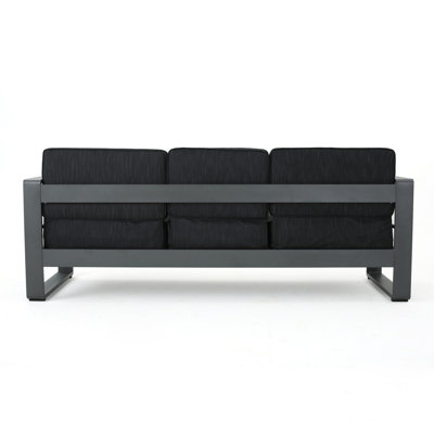 3 Seater Sofa With Integrated Metal Tray, Perfect For Comfort And Convenience In Modern Living Rooms.