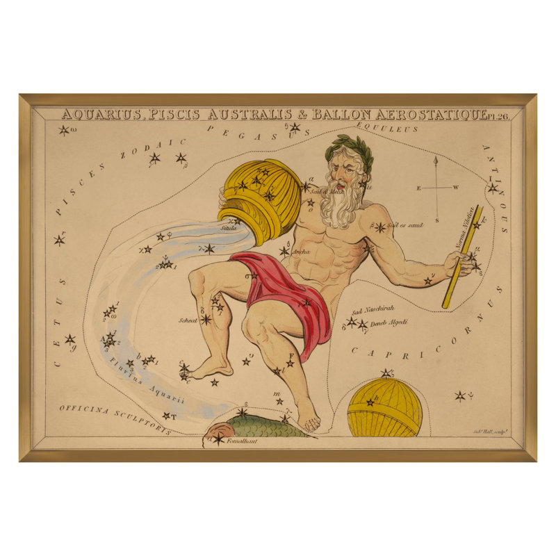 Aquarius Print by Grand Archives, 32" H x 45" W, Gold Framed