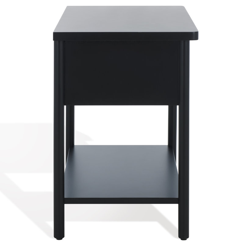 Fayletta 1 Drawer Wood Nightstand, Black