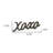 3" Black Cast Iron Hand Painted XOXO Sentiment Tabletop Sculpture