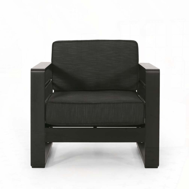 Sabeehah Outdoor Lounge Chair, Black, Black