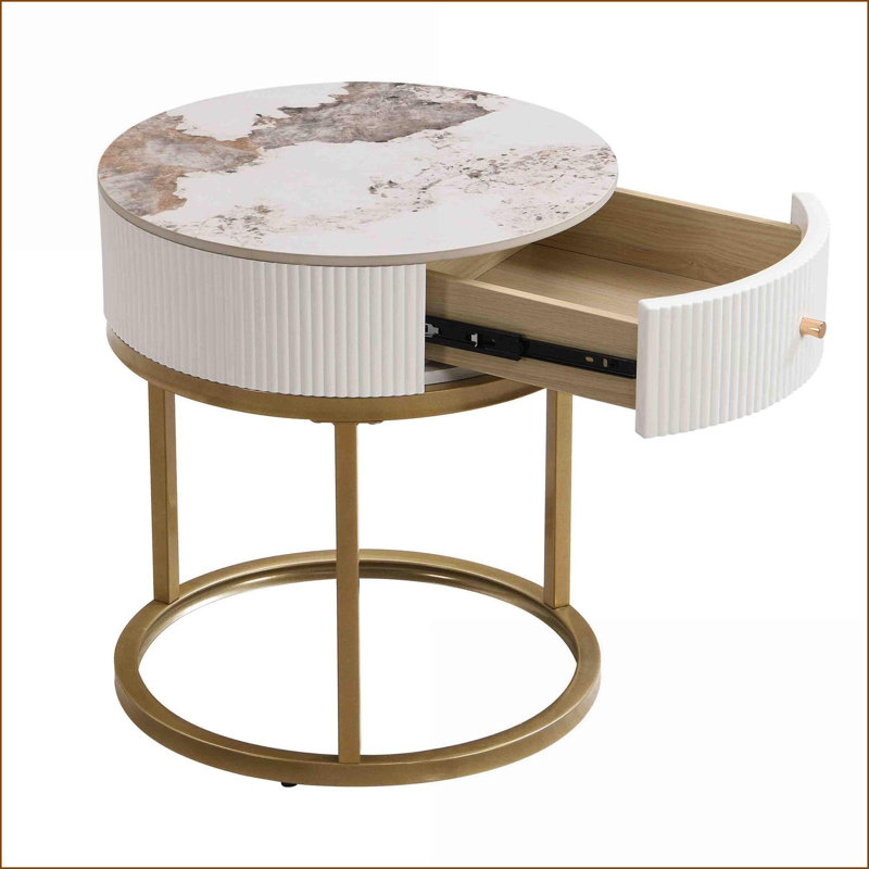 Table basse en pierre frittée pour le salon et amp; Chambre à coucher, facile à nettoyer et amp; Assemblage rapide en 10 minutes