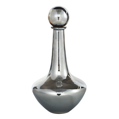 Austin Allen James - Elisias Plated Glass Vase - 14"H - Smoke Gray