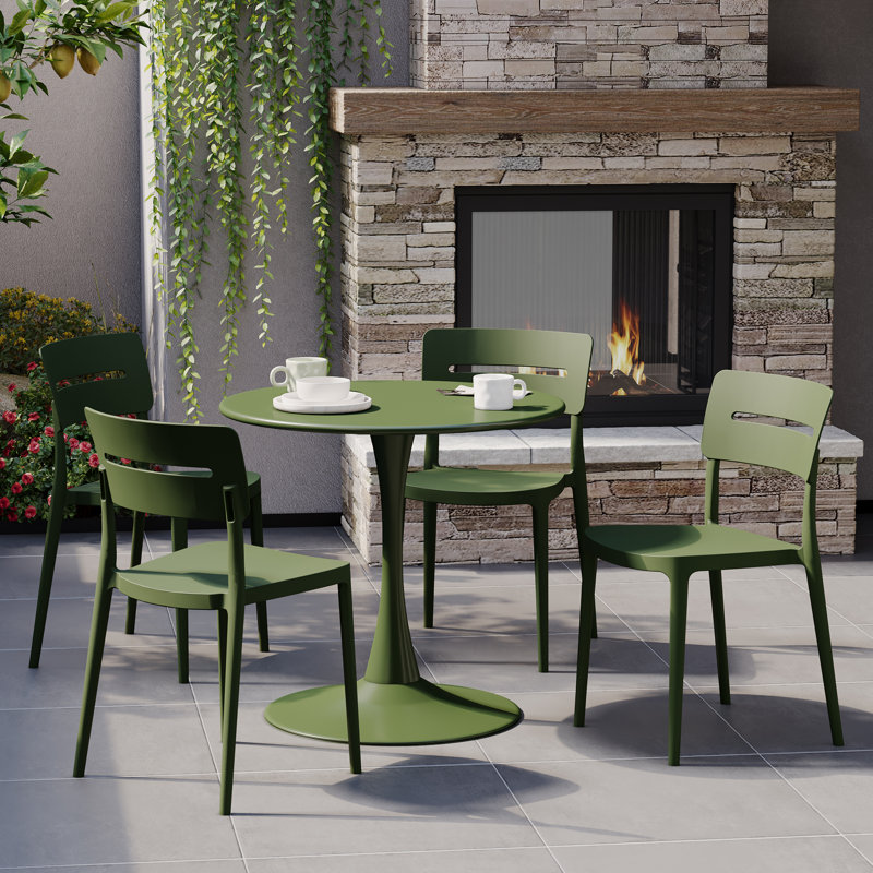 Ensemble repas extérieur pour 4 personnes, Vert