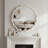 24 Inch Wavy Round White Solid Wood Frame Mirror-452902701